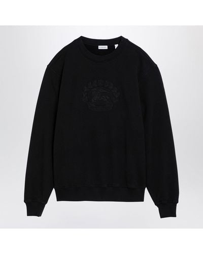 Burberry Cotton Crewneck Sweatshirt With Logo - Black