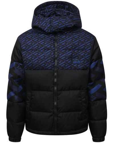 Versace Logo Padded Jacket - Blue