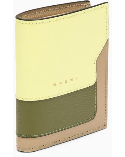Marni Beige/green Leather Wallet - Yellow