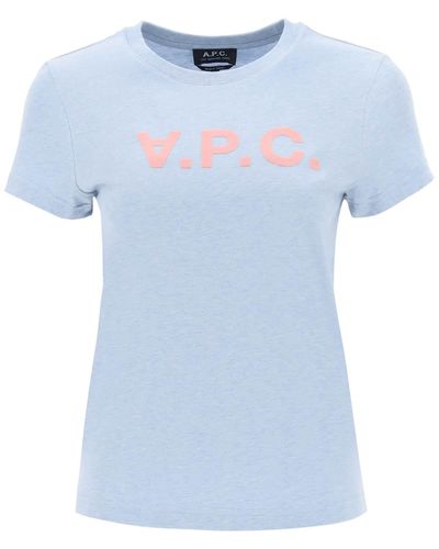 A.P.C. T Shirt Logo V.P.C. - Blu