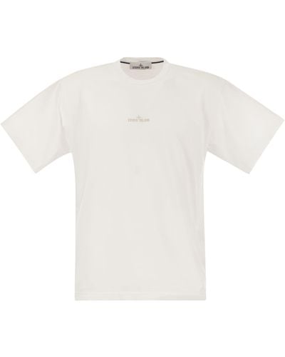 Stone Island T -Shirt mit Druck - Weiß