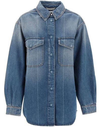 Closed Denim Overshirt Made Of Recycled Cotton Blend - Blue