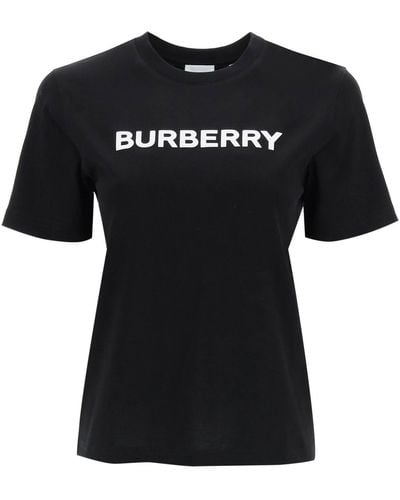 Burberry T-shirt En Jersey De Coton Imprimé - Noir