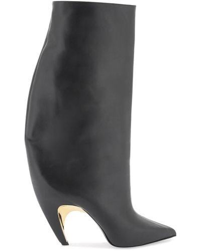 Alexander McQueen Lederen Armadillo -laarzen - Zwart