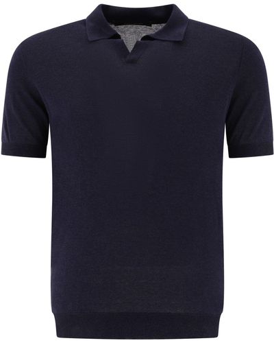 Tagliatore Tagliatorore Silk Polo Shirt - Blauw