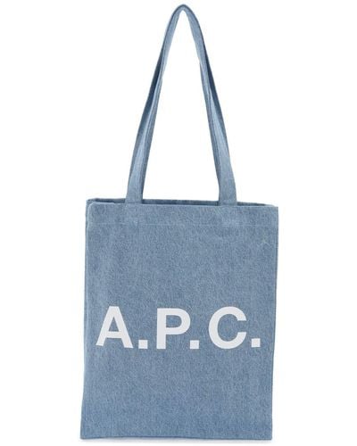 A.P.C. Borsa Tote Lou In Denim - Blu