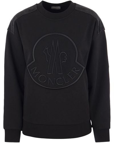 Moncler Sweatshirt mit gesticktem Logo - Schwarz