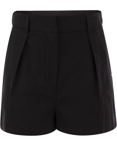 Sportmax Shorts en coton lavés Unico - Noir