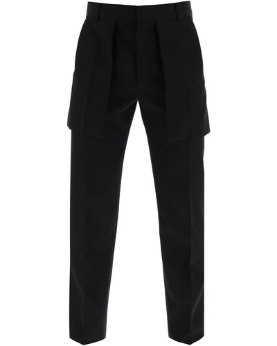 Alexander McQueen Exposed Pocket Barathea Pants - Black