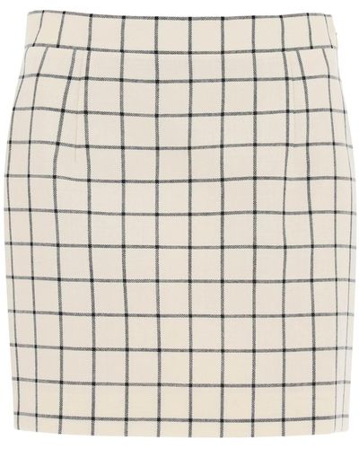 Marni Check lana mini falda - Neutro