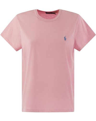 Polo Ralph Lauren Crewneck Katoenen T -shirt - Roze