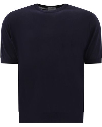 John Smedley "kempton" T -shirt - Blauw