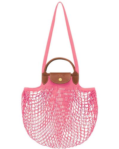 Longchamp Bolsa de tela Le Pliage filete - Rosa
