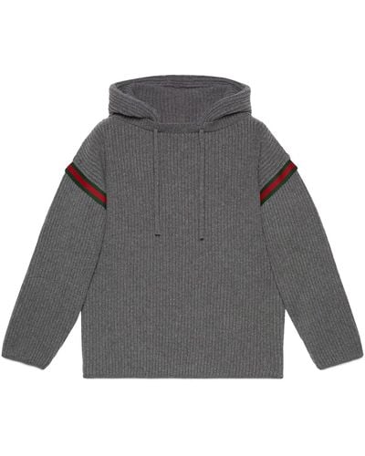 Gucci Wolle Reißverschluss Sweatshirt - Grau