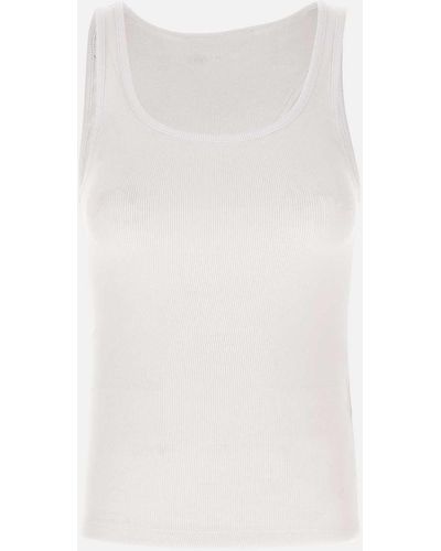 Remain Ribbed Cotton Jersey Top - White