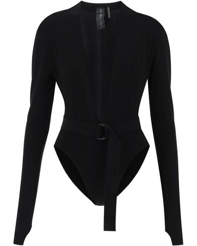 Norma Kamali Bodysuit de con escote hundido - Negro