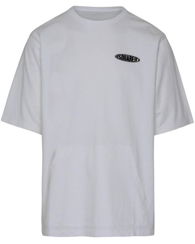 DSquared² Weißes Baumwoll -T -Shirt - Grau