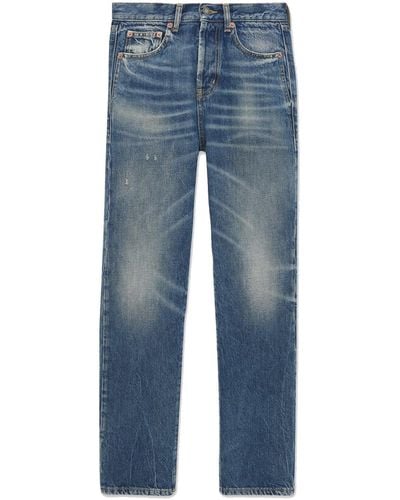 Saint Laurent Authentieke Slanke Jeans - Blauw