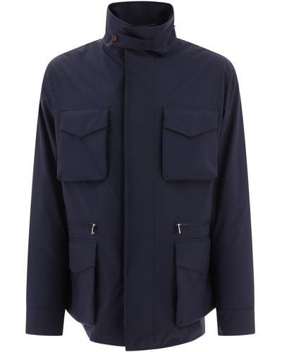 Dolce & Gabbana Technical Stoff Safari Jacke - Blau