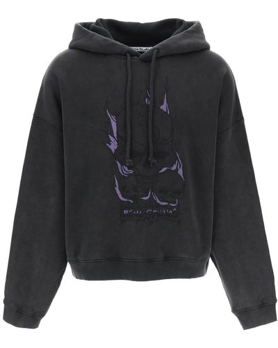 Acne Studios Hooded Sweatshirt With Graphic Print - Black