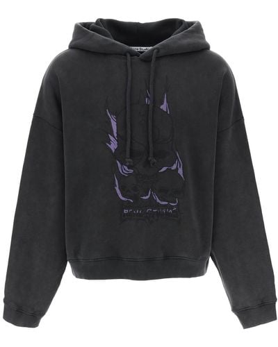 Acne Studios Hooded Sweatshirt Met Grafische Print - Zwart
