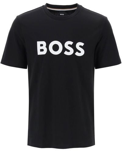 BOSS Tiburt 354 Logo Print T -Shirt - Schwarz