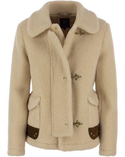 Fay 3 Haak Fleece Jas - Naturel