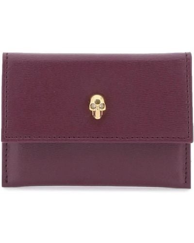 Alexander McQueen Pouch porta carte envelope Skull - Viola