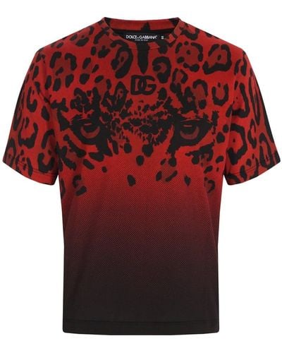 Dolce & Gabbana Animalier T -shirt - Rood