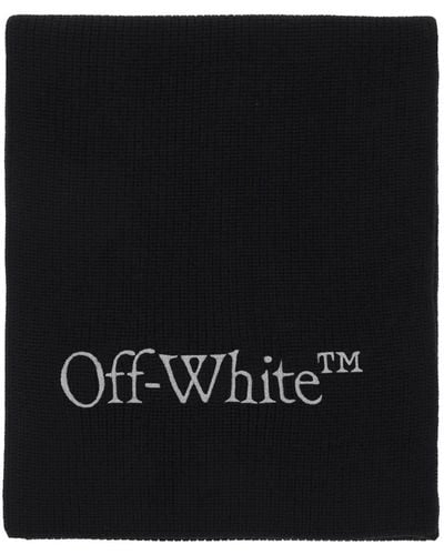 Off-White c/o Virgil Abloh Woll -Schal mit Logo -Stickerei - Schwarz