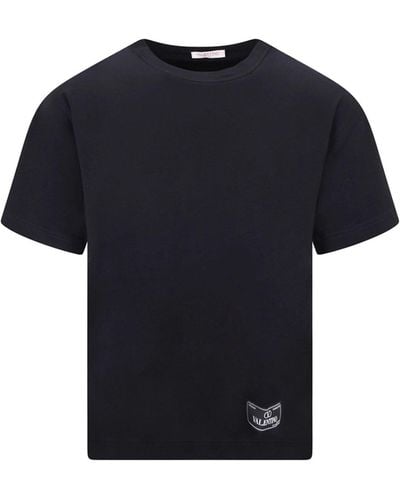 Valentino Algodón Logotipo Camiseta - Negro