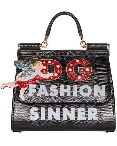Dolce & Gabbana F Ionen Sinner Angel Sicily Bag - Zwart