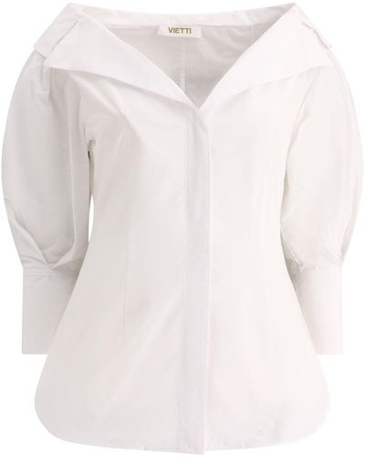 F.it Shirt mit offenem Kragen - Weiß