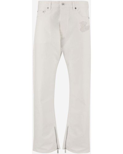 Off-White c/o Virgil Abloh Cotton Denim Jeans mit Logo - Weiß