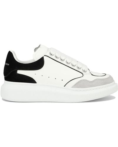 Alexander McQueen Oversized Paneled Leather Sneakers - White