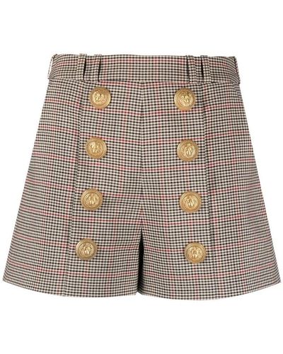 Balmain Pantalones cortos de lana con botones - Neutro