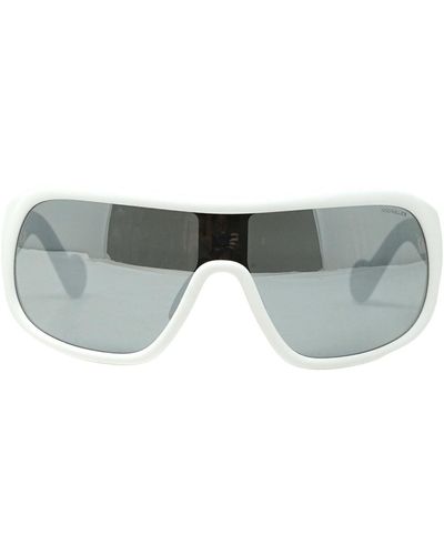 Moncler ML0048 23C 00 Weiße Sonnenbrille - Grau