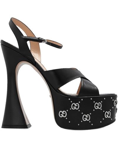 Gucci Lederen Platform Sandalen - Zwart