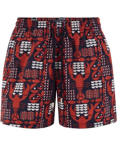 Vilebrequin STRING Beach Shorts con estampado estampado - Rojo
