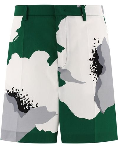 Valentino " Blumenporträt" gedruckte Shorts - Grün