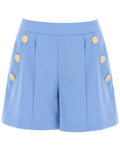 Balmain Pantalones cortos de botones en relieve con con - Azul