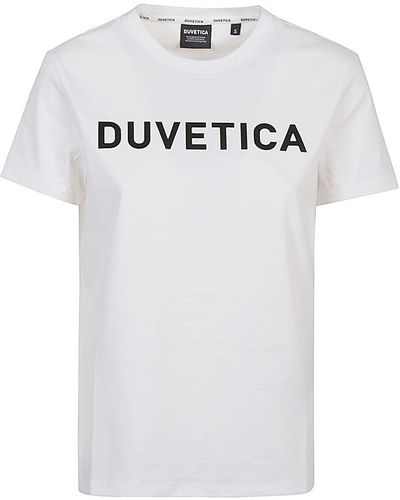 Duvetica Logo Cotton T Shirt - White