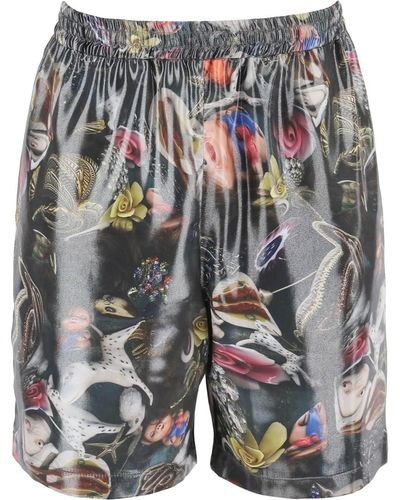 Acne Studios Shorts Con Stampa Per B. Sundberg - Grigio