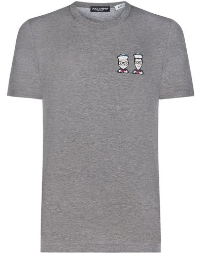 Dolce & Gabbana Dg Family T-shirt Met Patch - Grijs