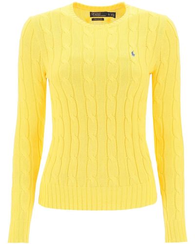 Ralph Lauren Cable Coton Pull Coton - Jaune