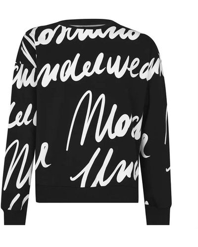 Moschino Moschino Ondergoed Ondergoed Logo Katoenen Sweatshirt - Zwart