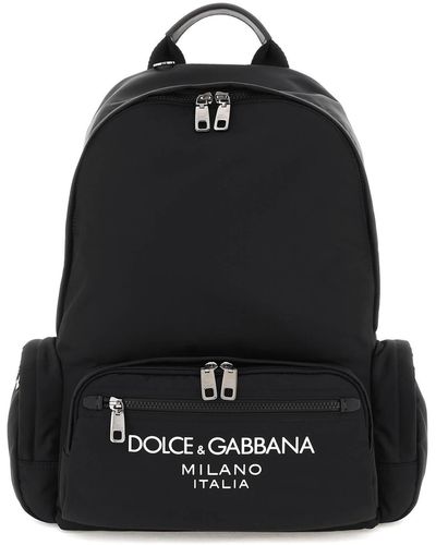 Dolce & Gabbana Nylon Rugzak Met Logo - Zwart