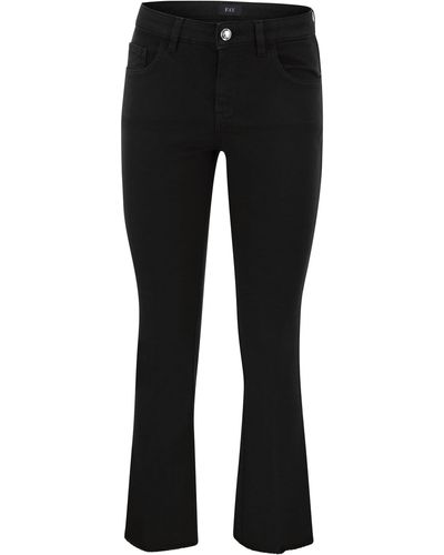 Fay 5 Pocket Pants In Stretch Cotton. - Black