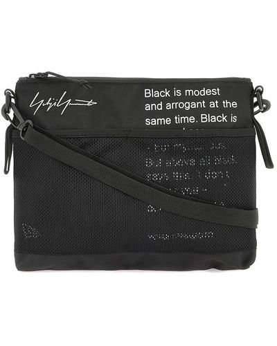 Yohji Yamamoto Nylon Crossbody Bag - Zwart