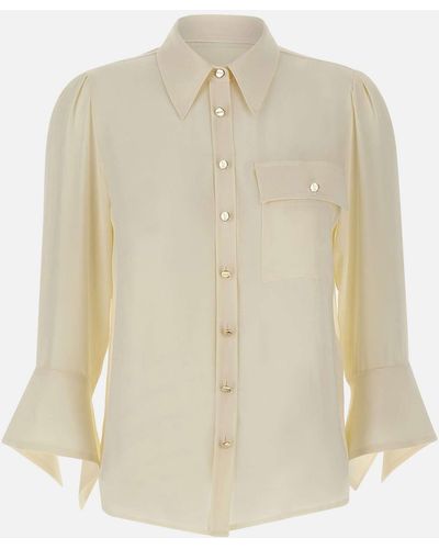 Liu Jo Butter Crepe Shirt avec boutons en or - Blanc